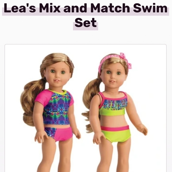 Toys American Girl Lea Mix Match Bathing Suit Swim Set Good Condition